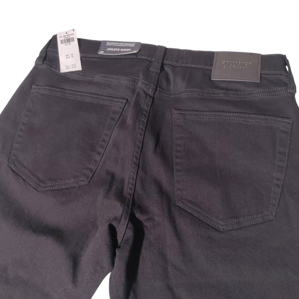 Hollister Men Athletic Skinny Advanced Stretch Black Jean 32x30 (31"x28" Actual)